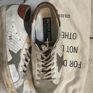 Golden Goose Men's Superstar Sneakers - White and Brown Accents